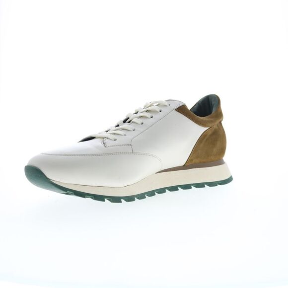 Pastori by Di Bianco Mens Lucius Nappa Suede Ivory Beige Shoes (NWT) - Picture 4 of 7